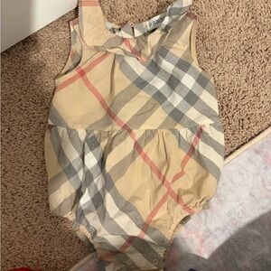 Burberry Beige and Red Baby Romper